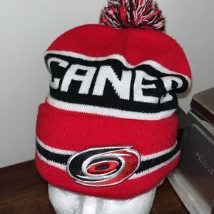 Carolina Hurricanes Canes NHL PNC Eye Pom knit beanie ski snowboard hat cap